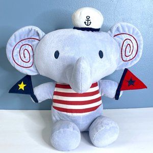 Kids Line Blue Sailor Elephant 15" Plush Stuffed Toy GOES WITH SAIL AWAY NURSERY